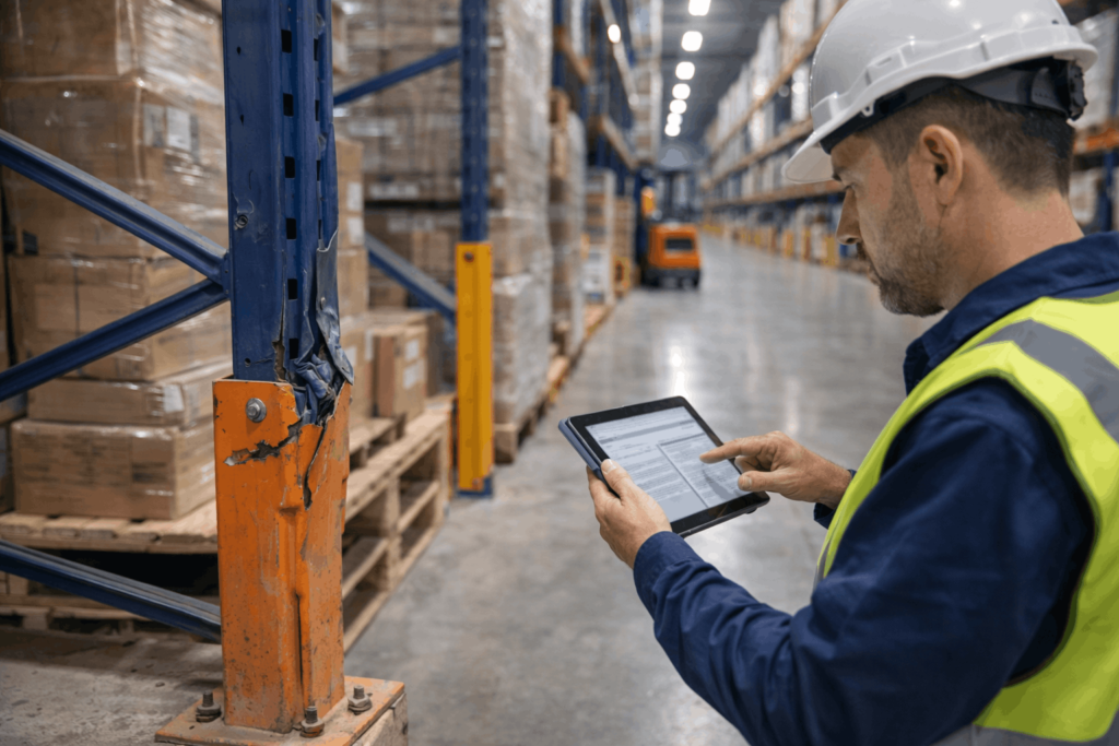 damaged warehouse racking inspection in Texas