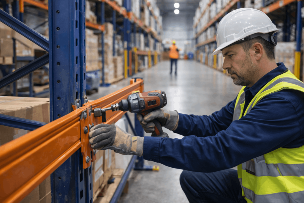 professional rack repair services in Texas work in progress