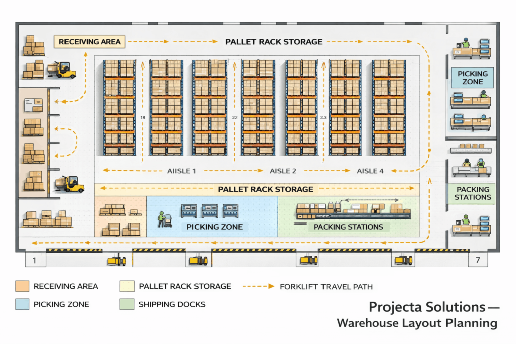 warehouse layout planning dallas tx optimized warehouse floor plan design