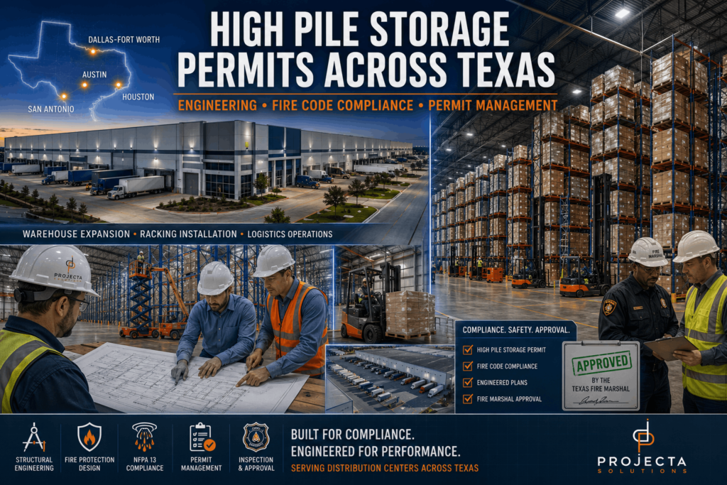 Modern Texas distribution center with pallet racking systems, logistics operations, and warehouse expansion across Dallas Houston Austin and San Antonio regions